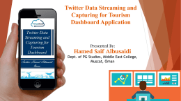Twitter Data Streaming and Capturing for Tourism