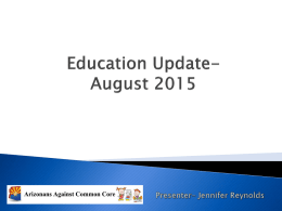 Education Update- August 2015 - Arizonans Against Common Core