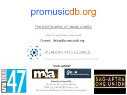 ProMusicDB - ALA Connect - American Library Association