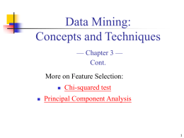 Chi-squared Test and Principle Component Analysis