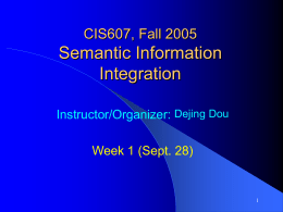 Semantics, Ontology, Database Schema, XML, the Semantic Web