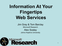 Information at Your Fingertips: TerraService and Sky Server