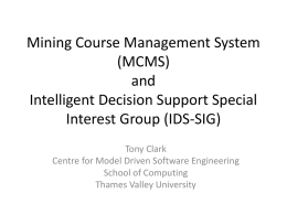 Mining Course Management System (MCMS) and Intelligent