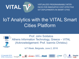 Enablers for IoT Analytics in Smart Cities – John Soldatos, VITAL
