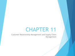 Customer Relationship and Supply Chain Management