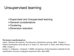 Lecture 8 Unsupervised Learning