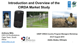 UNDP CIRDA Country Program Managers - Adaptation