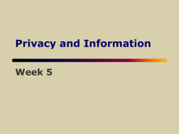 Privacy and Information
