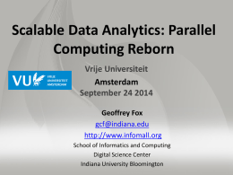 Scalable Data Analytics: Parallel Computing Reborn