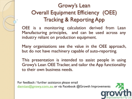 Growy`s OEE Tracker - Growth Improvements Pty Ltd