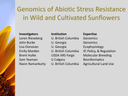 Genomics of Abiotic Stress Resistance in Wild and Cultivated
