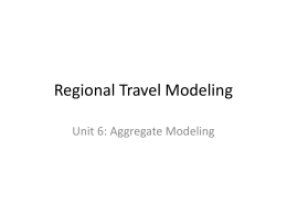 Regional Travel Modeling