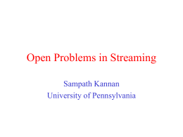 Open Problems in Streaming