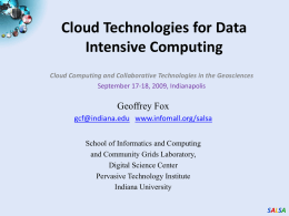 Cloud Technologies for Data Intensive Computing