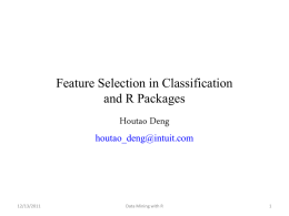 Feature Selection in Classification and R Packages
