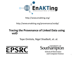 Tracing the Provenance of Linked Data using voiD Tope Omitola