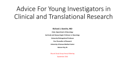 Advice for Young Investigators