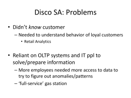 Disco SA: Problems