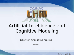 Predstavitev Laboratorija za Kognitivno modeliranje