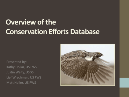 Overview of the Conservation Efforts Database