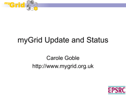myGrid Update and Status