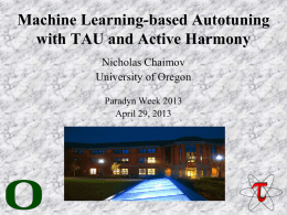 Machine Learning-based Autotuning with TAU and Active Harmony