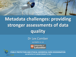 Metadata challenges: providing stronger