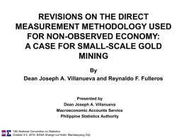 Context of small scale gold mining Small scale gold mining as a non