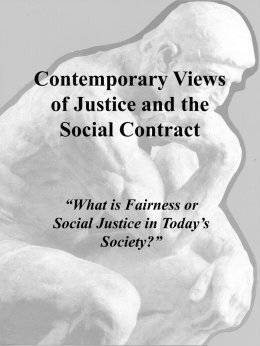 Contemporary Theories of Justice