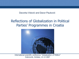 Reflections of Globalization (of politics) in Political