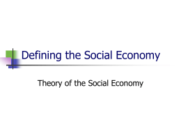 Defining the Social Economy