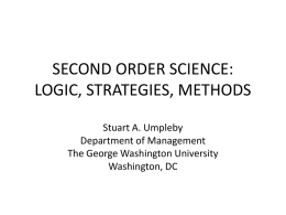 second order science: logic, strategies, methods