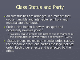Class Status and Party - CLAS Users