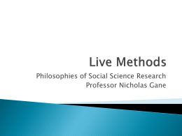 Live Methods - University of Warwick