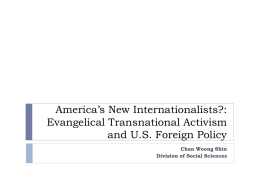 America*s New Internationalists?: Evangelical Transnational