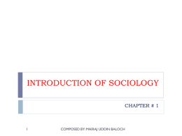 INTRODUCTION OF SOCIOLOGY