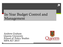 In-Year Budget Control and Management