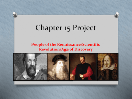 Chapter 15 Project People of the Renaissance