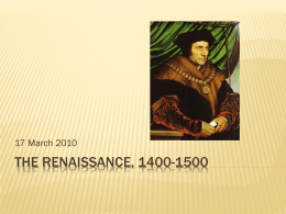 The Renaissance, 1400-1500