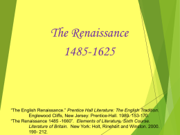Renaissance Literature: Poetry