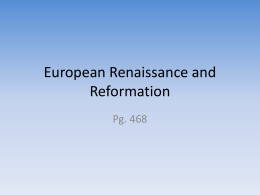 European Renaissance and Reformation - Reeths