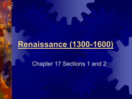 Renaissance Notes Section 1 and 2