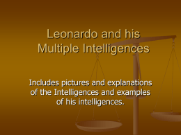 Leonardo and his Multiple Intelligences
