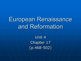 Ch. 17 Sections 1 & 2 The Renaissance