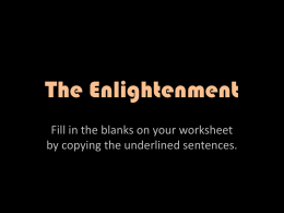 The Enlightenment - MrWall7thGradeSocialStudies