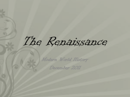 The Renaissance - Basic Information PPT
