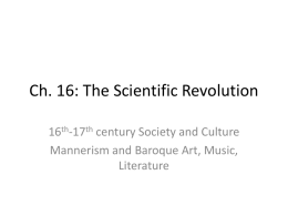Ch. 16: The Scientific Revolution