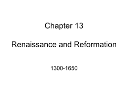 Chapter 17 Renaissance and Reformation