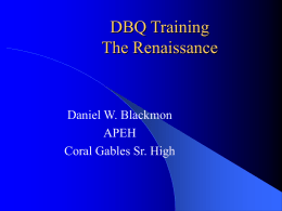 DBQ Training The Renaissance