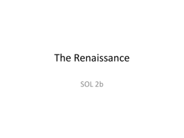 SOL 2 World History II The Renaissance
